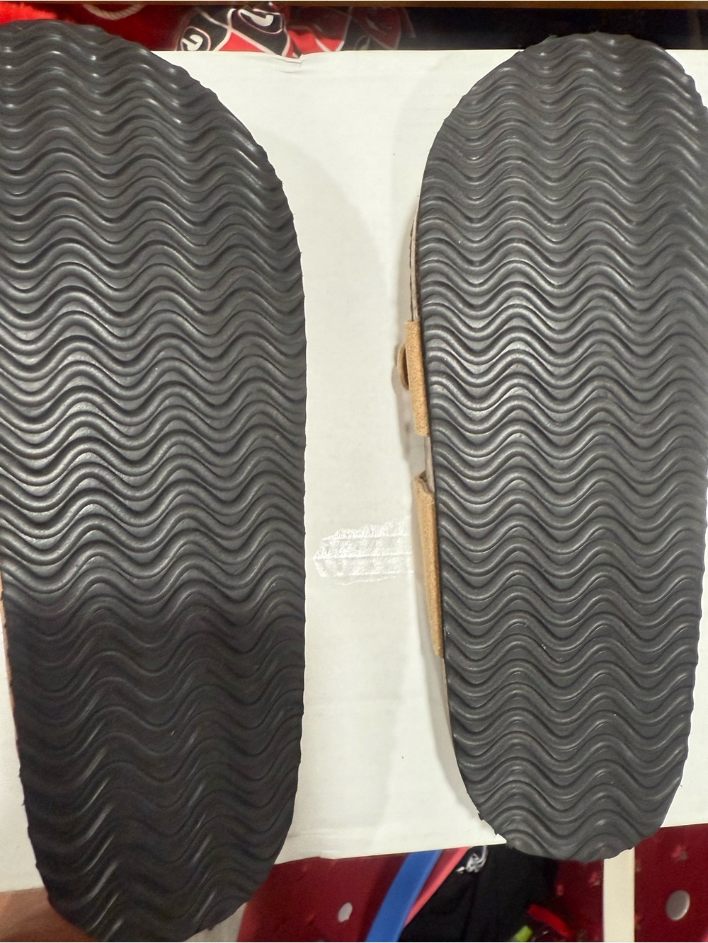 Tan Suede Double-Strap Slide Sandals - Picture 2 of 2
